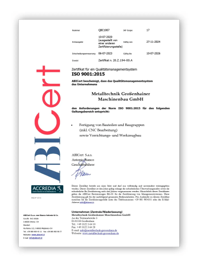Blauer ISO 9001:2015 Text mit einer stilisierten Weltkugel im Hintergrund, die die Qualitätsmanagementnorm ISO 9001:2015 darstellt, auf weißem Hintergrund.